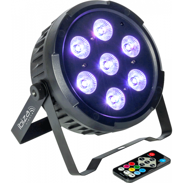 IBIZA DMX-CONTROLLED LED PAR CAN 7X 10W RGBW 4-IN-1